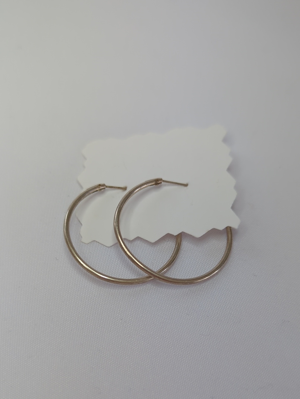 Classic Thin Hoop Earrings in Silver Finish